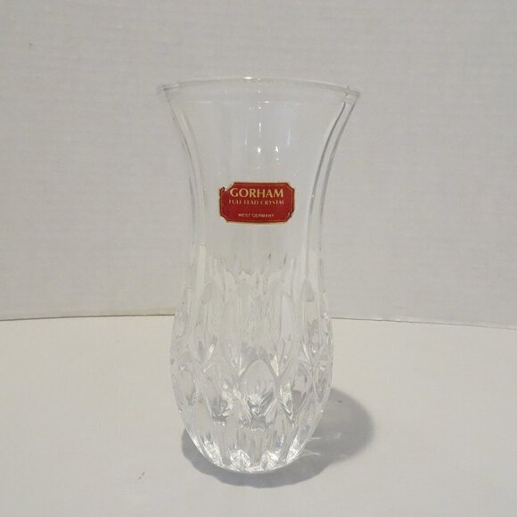 Gorham Full Lead Crystal Vase West Germany Heavy Vintage - Picture 1 of 5